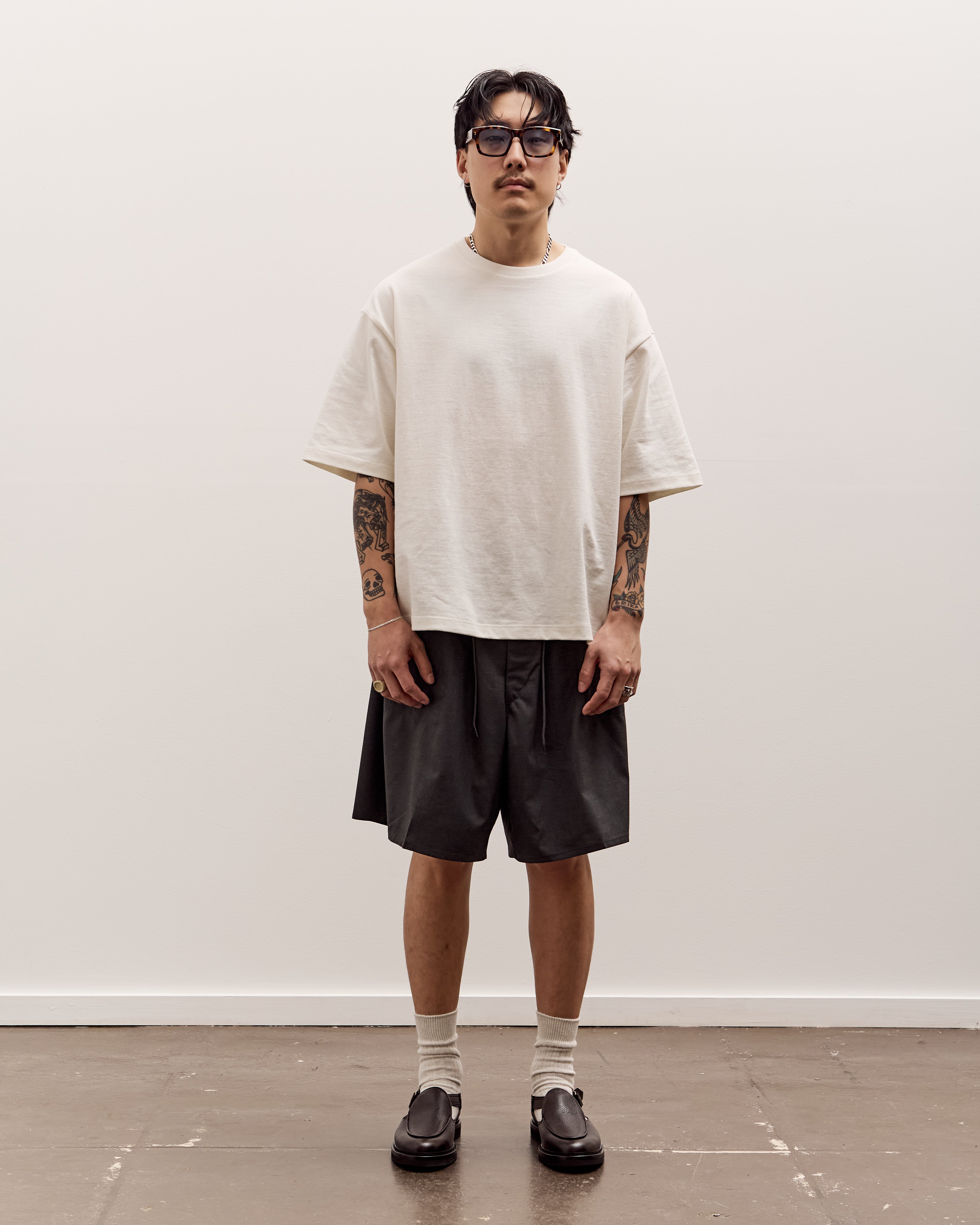 Sillage Circular Fatigue Short Pants, Back Satin Anthracite