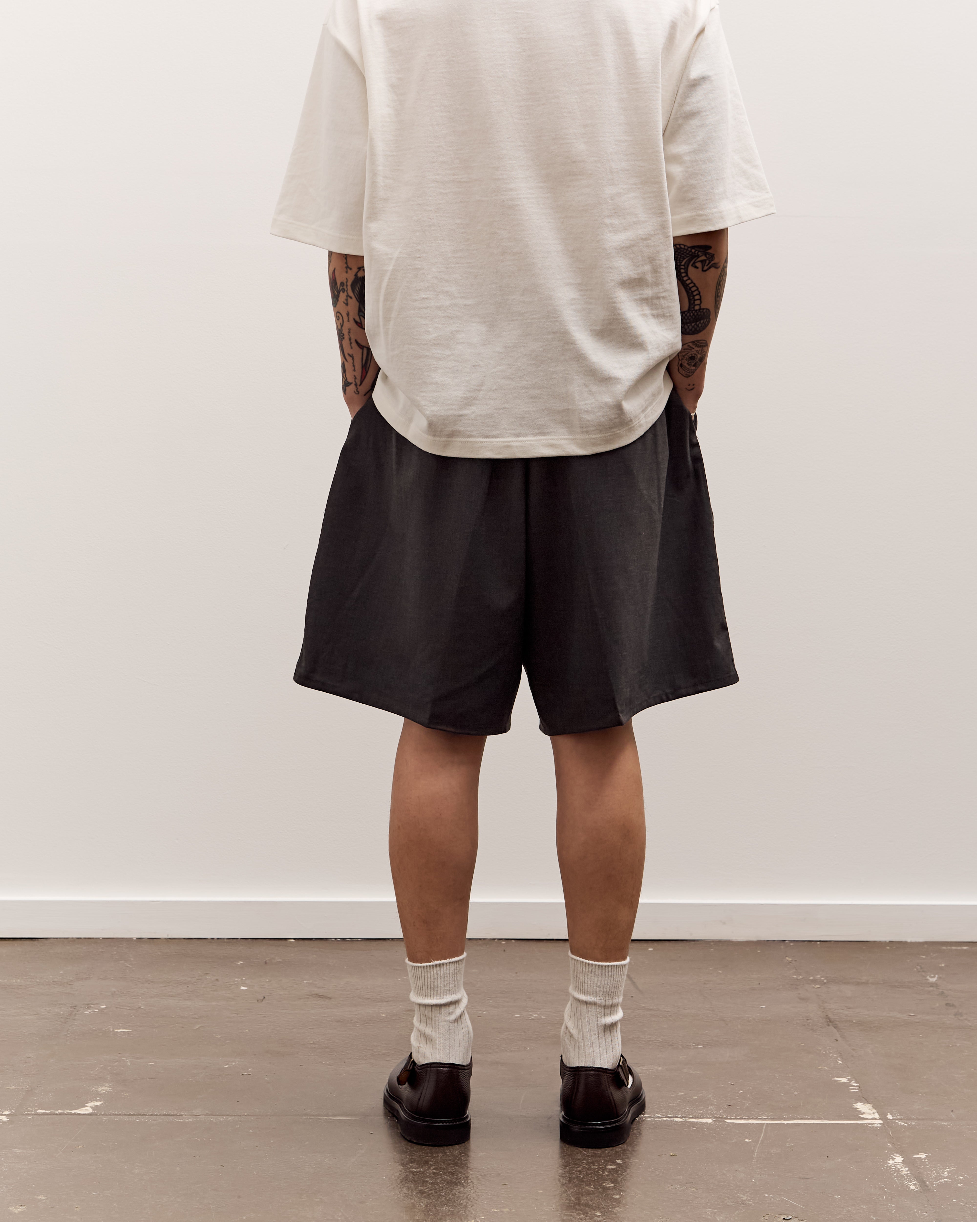 Sillage Circular Fatigue Short Pants, Back Satin Anthracite