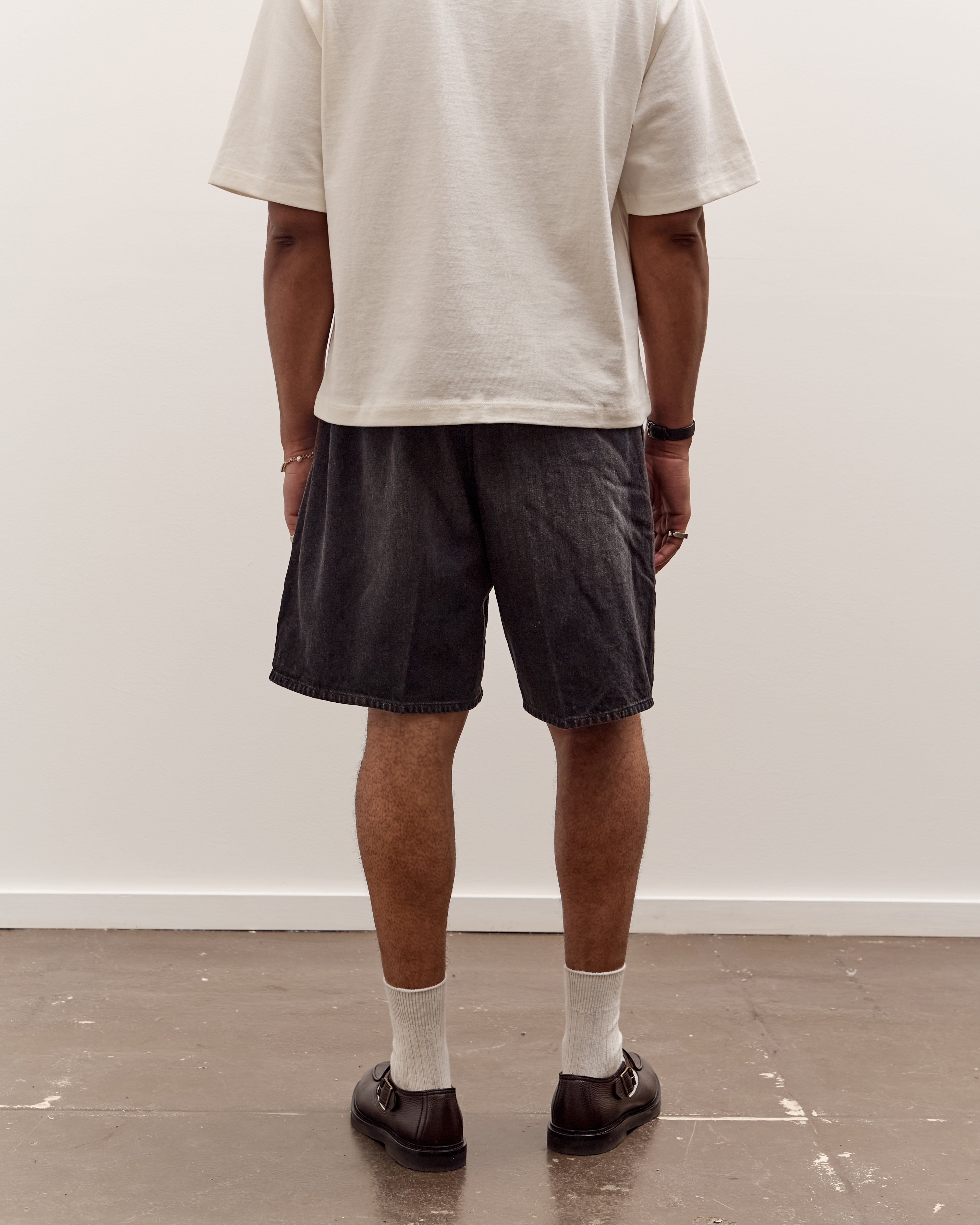 Circular Fatigue Shorts, Black Denim Damaged – Glasswing
