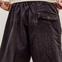 Sillage Circular Fatigue Shorts, Black Denim Damaged
