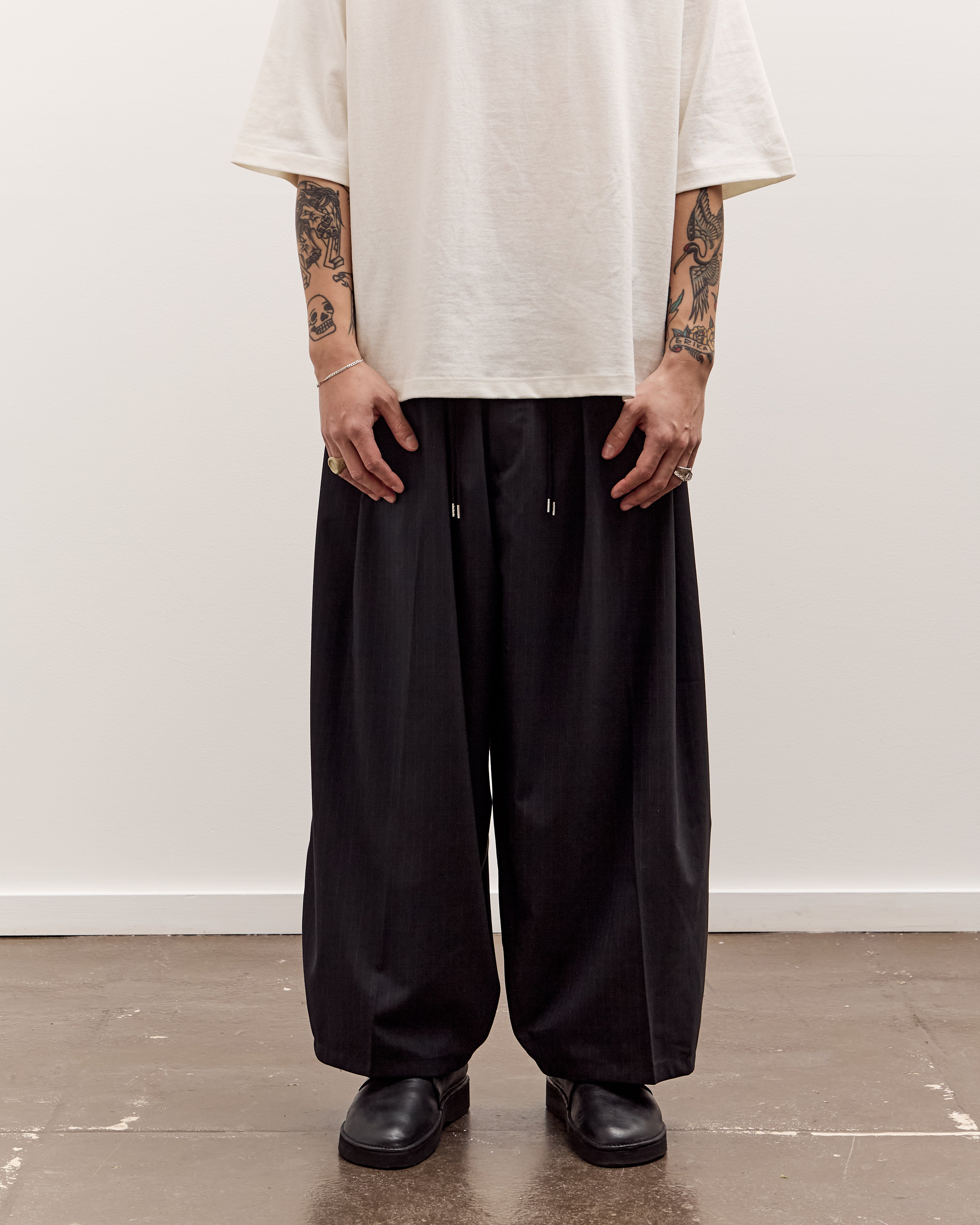 Sillage シアージ　circular pants black stripe Circular Pants, Black Stripe – Glasswing