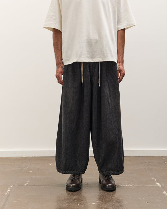 Sillage Circular Pants, Black Denim Damaged