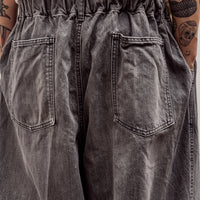 Sillage Circular Pants, Black Denim Bleached