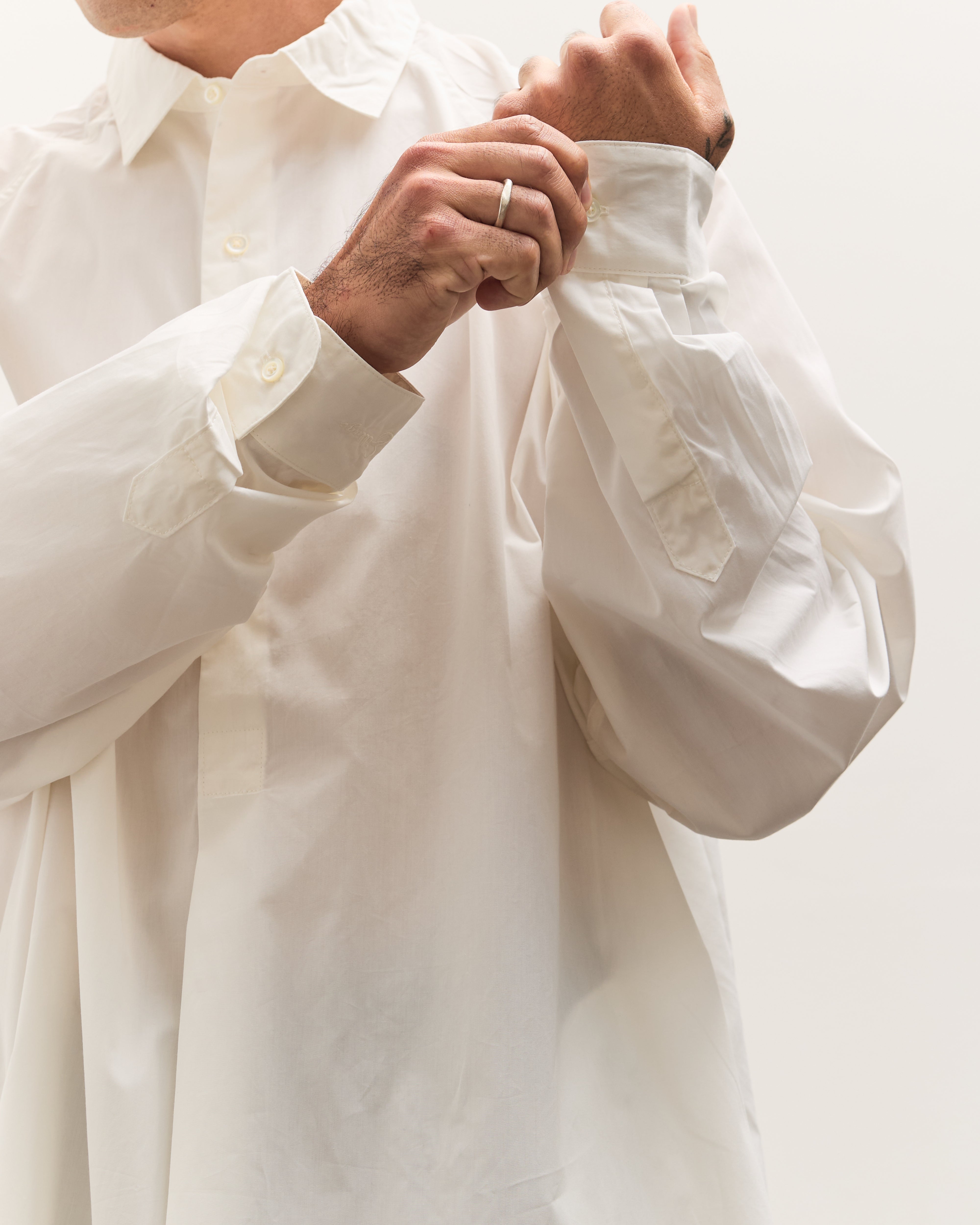 Sillage Popover Shirt Long, White – Glasswing