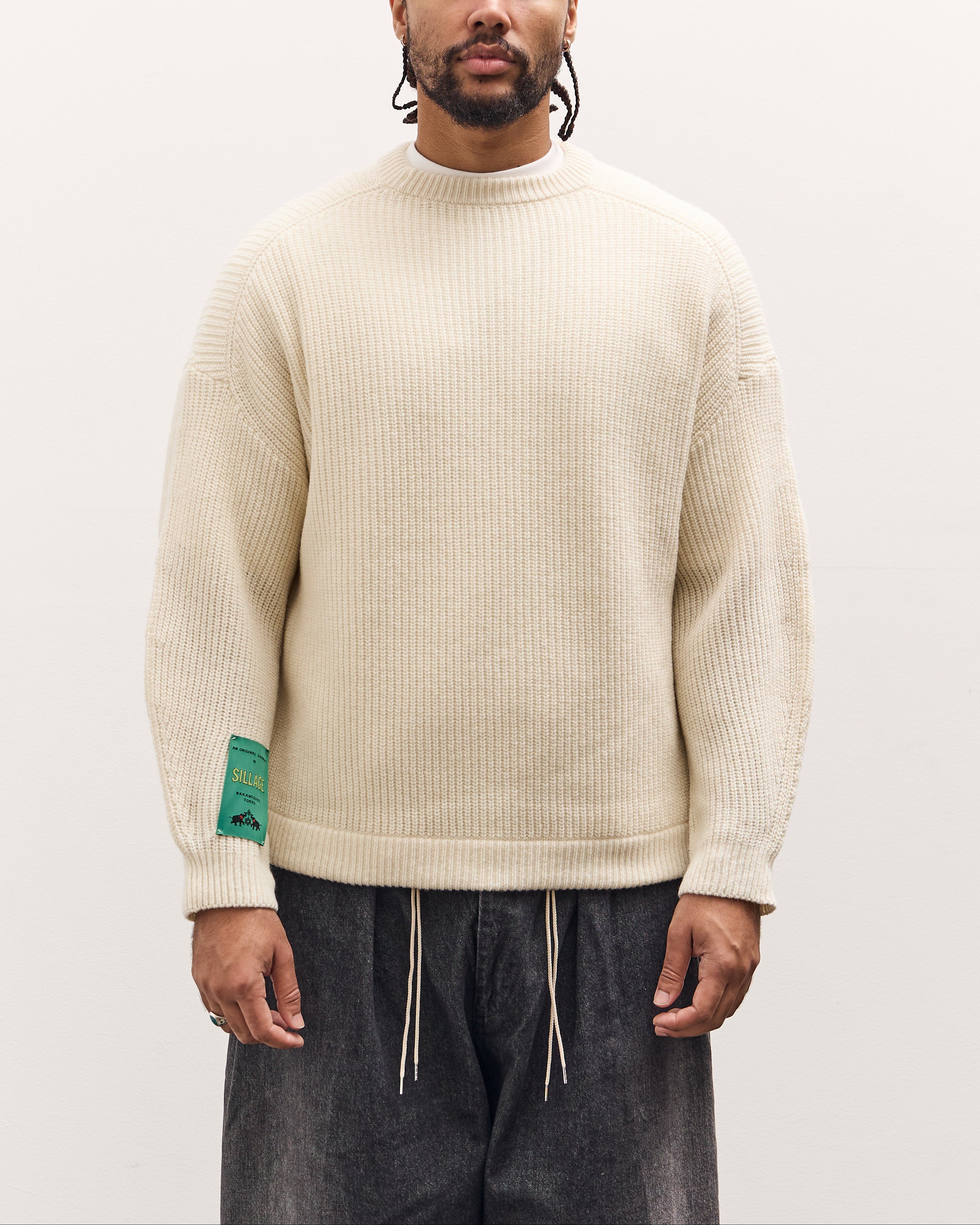 Sillage Ribbed Crew, Natural – Glasswing