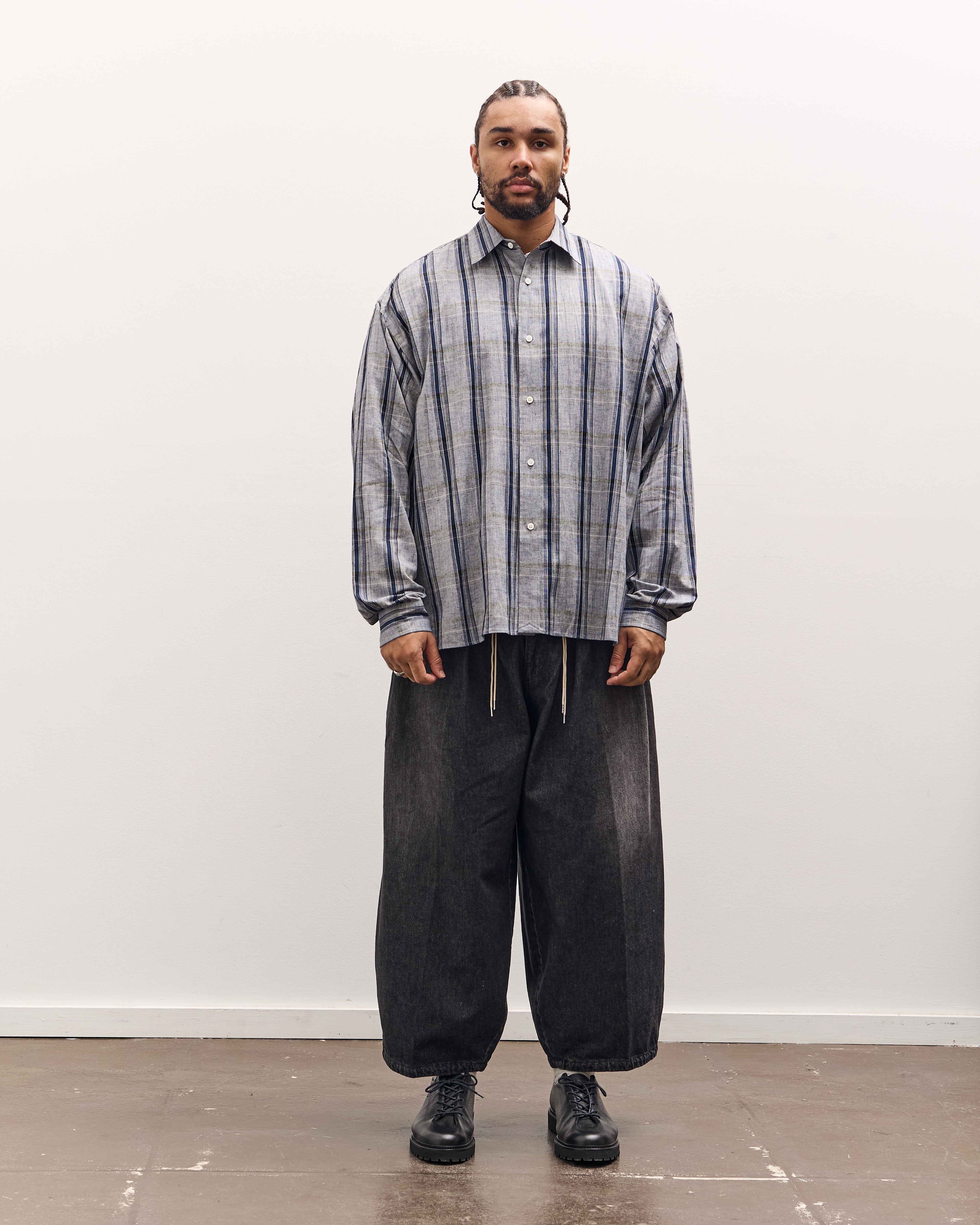 Sillage Wide Shirt Deadstock , Grey Check – Glasswing