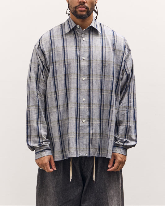 Sillage Wide Shirt Deadstock , Grey Check