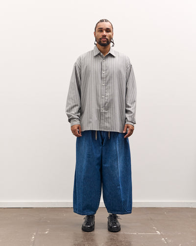 Sillage Wide Shirt Deadstock , Grey Stripe