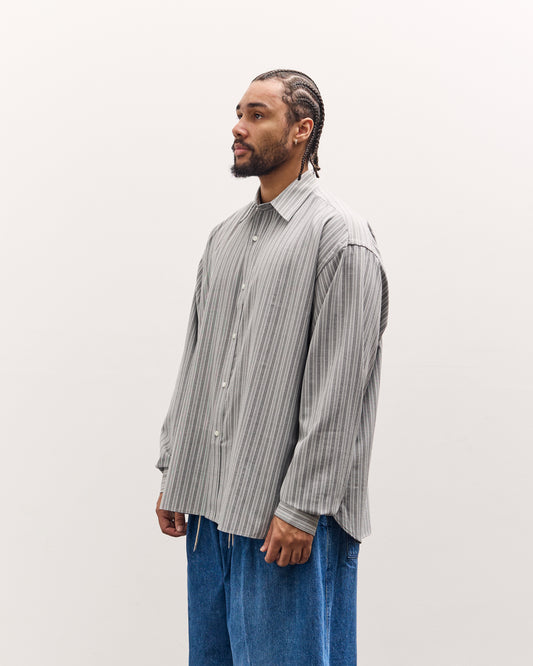 Sillage Wide Shirt Deadstock , Grey Stripe