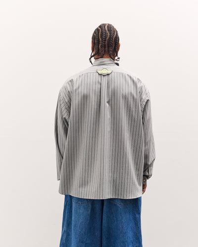 Sillage Wide Shirt Deadstock , Grey Stripe