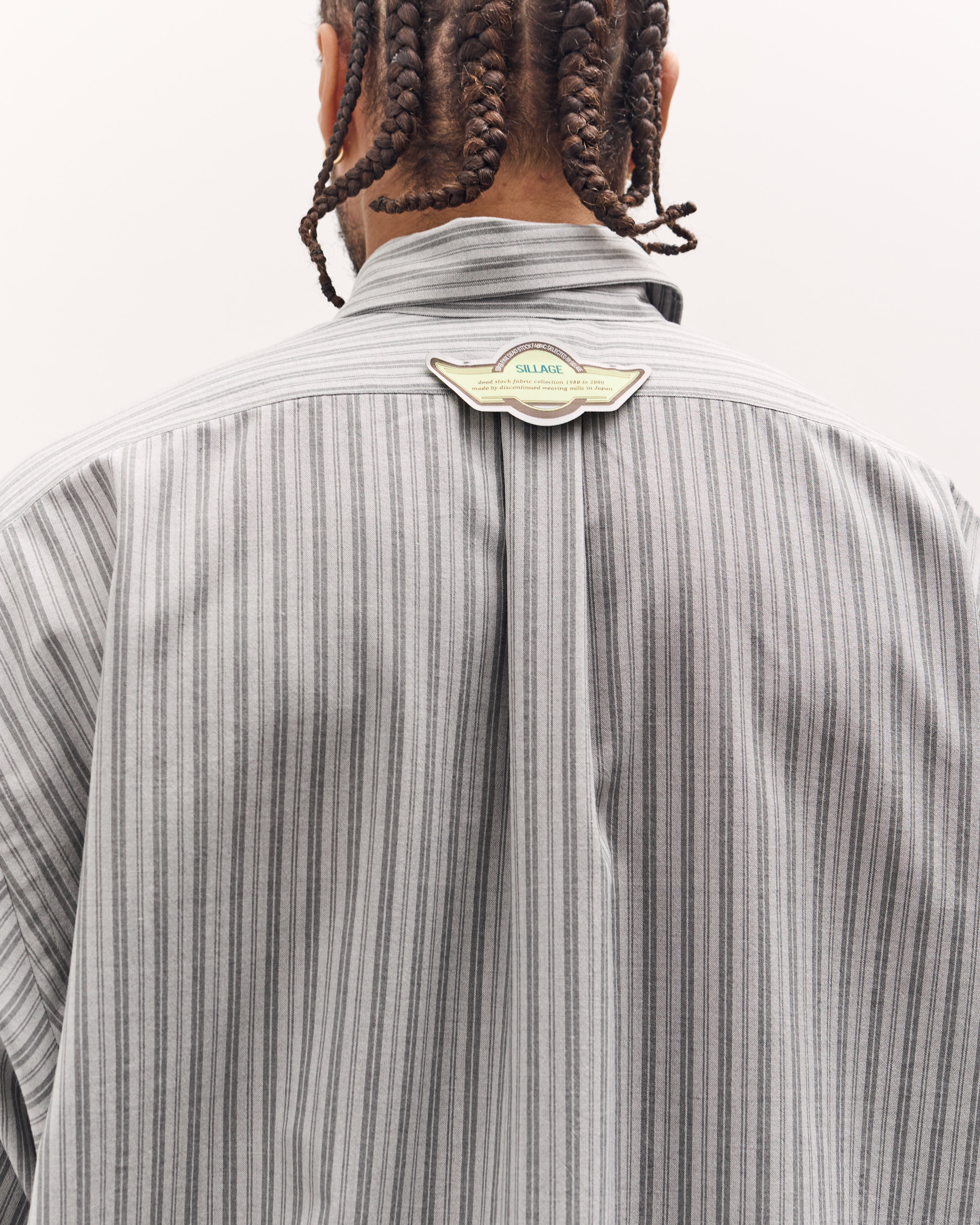 Sillage Wide Shirt Deadstock , Grey Stripe – Glasswing