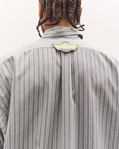 Sillage Wide Shirt Deadstock , Grey Stripe