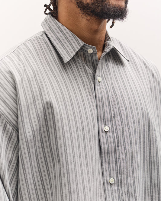 Sillage Wide Shirt Deadstock , Grey Stripe