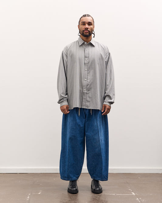 Sillage Wide Shirt Deadstock , Grey Stripe