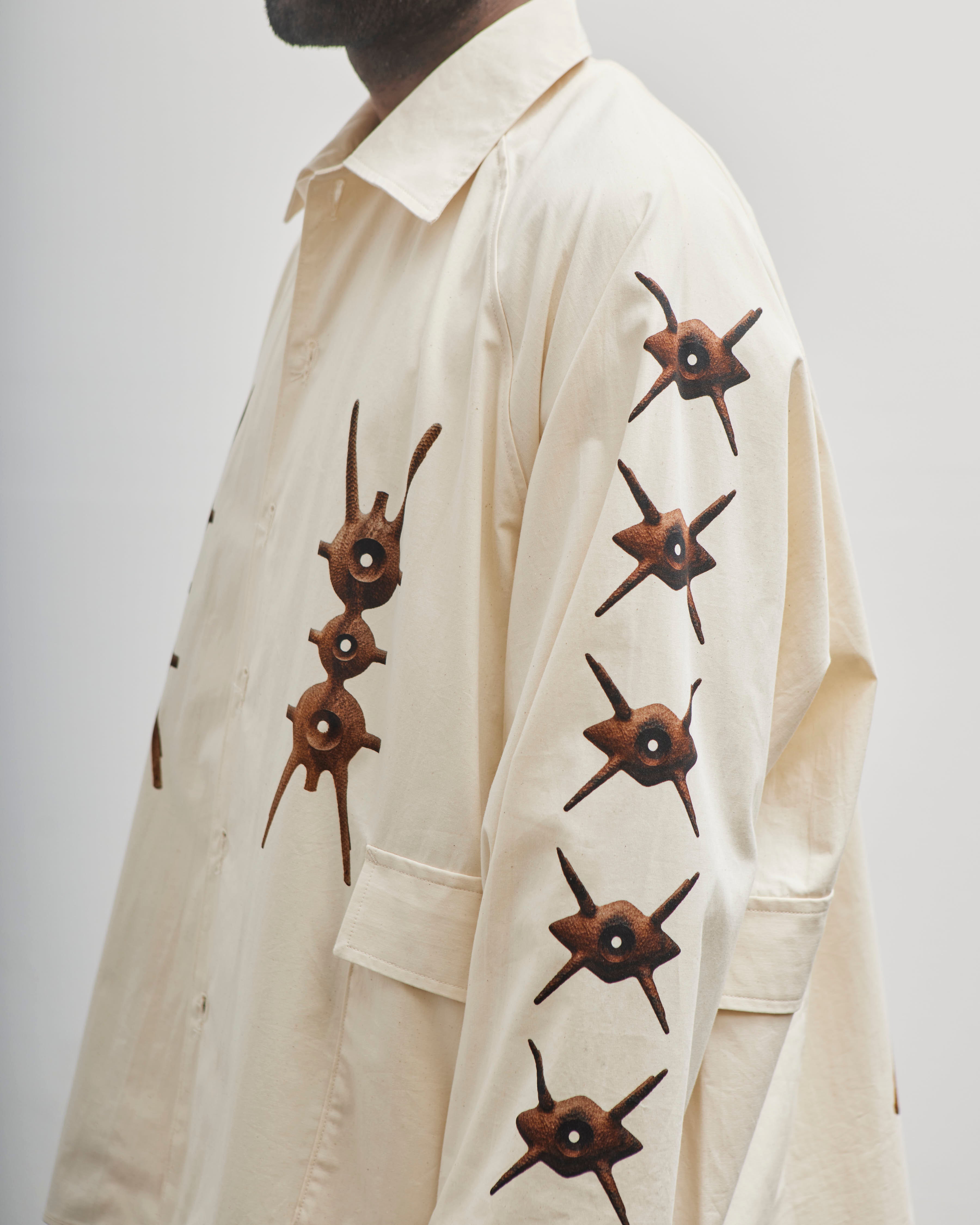 Sillage x Aleph Geddis Unisex Big Pocket Overshirt, Ivory – Glasswing