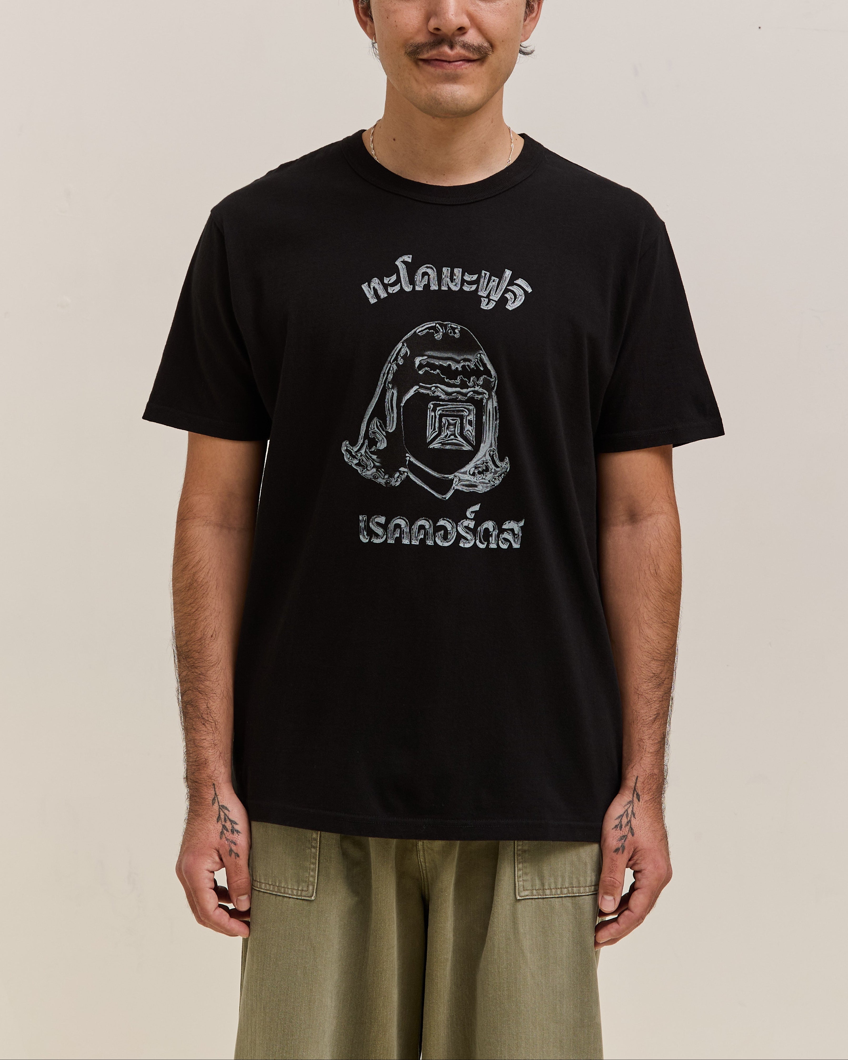TACOMA FUJI RECORDS × GOHEMP WIDE TEE Tacoma Fuji Records Phahurat Market Tacoma Metal, Black – Glasswing