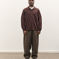 Universal Works L/S Pullover Knit Shirt, Brown