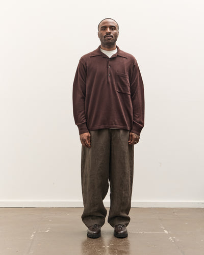 Universal Works L/S Pullover Knit Shirt, Brown