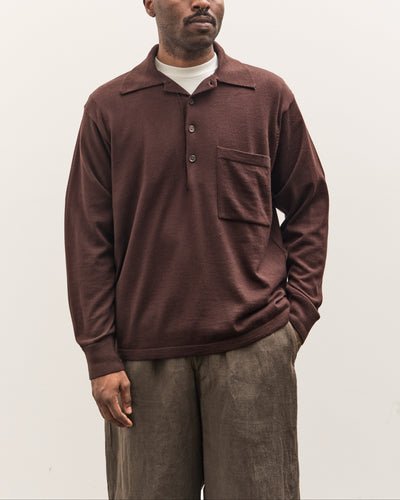 Universal Works L/S Pullover Knit Shirt, Brown