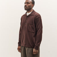 Universal Works L/S Pullover Knit Shirt, Brown