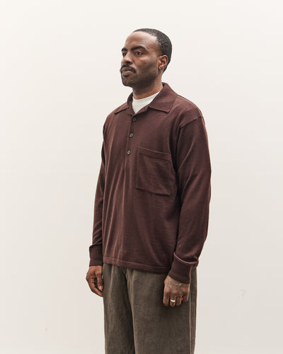 Universal Works L/S Pullover Knit Shirt, Brown