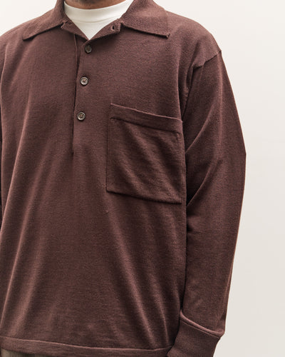 Universal Works L/S Pullover Knit Shirt, Brown