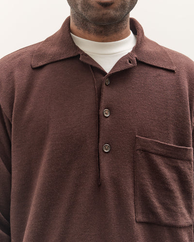 Universal Works L/S Pullover Knit Shirt, Brown