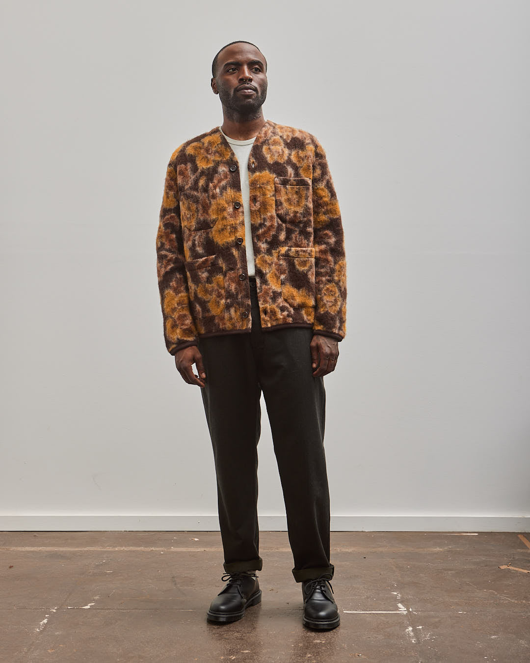 Universal Works Flower Fleece Cardigan, Brown – Glasswing