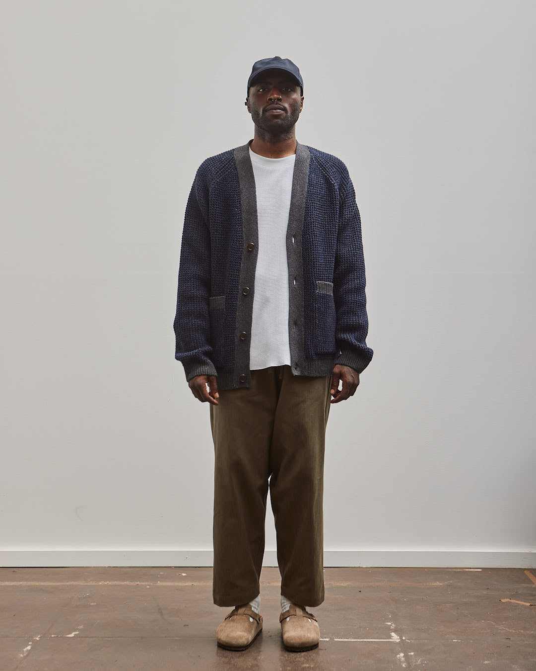 【日曜限定値下げ】GAVIAL Jacquard Cardigan Blue Universal Works Italian Wool Jacquard Cardigan, Navy – Glasswing