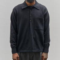 Universal Works L/S Pullover Knit Shirt, Black