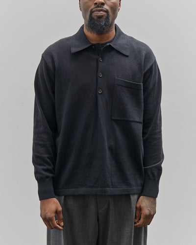 Universal Works L/S Pullover Knit Shirt, Black