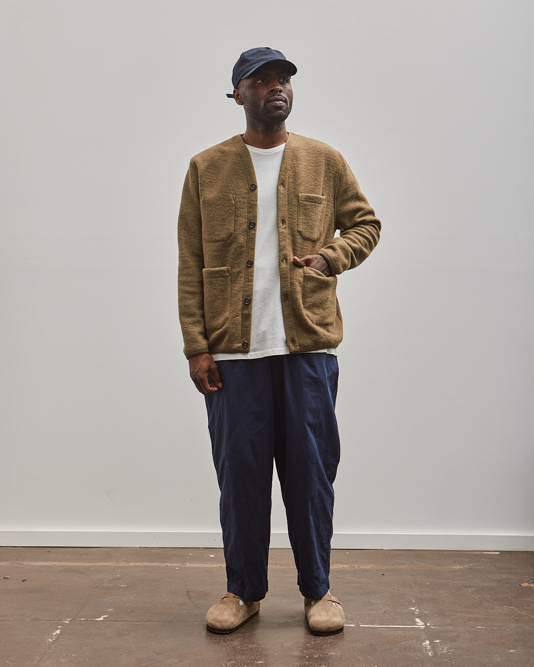 Universal Works Merino Fleece Cardigan, Lovat – Glasswing