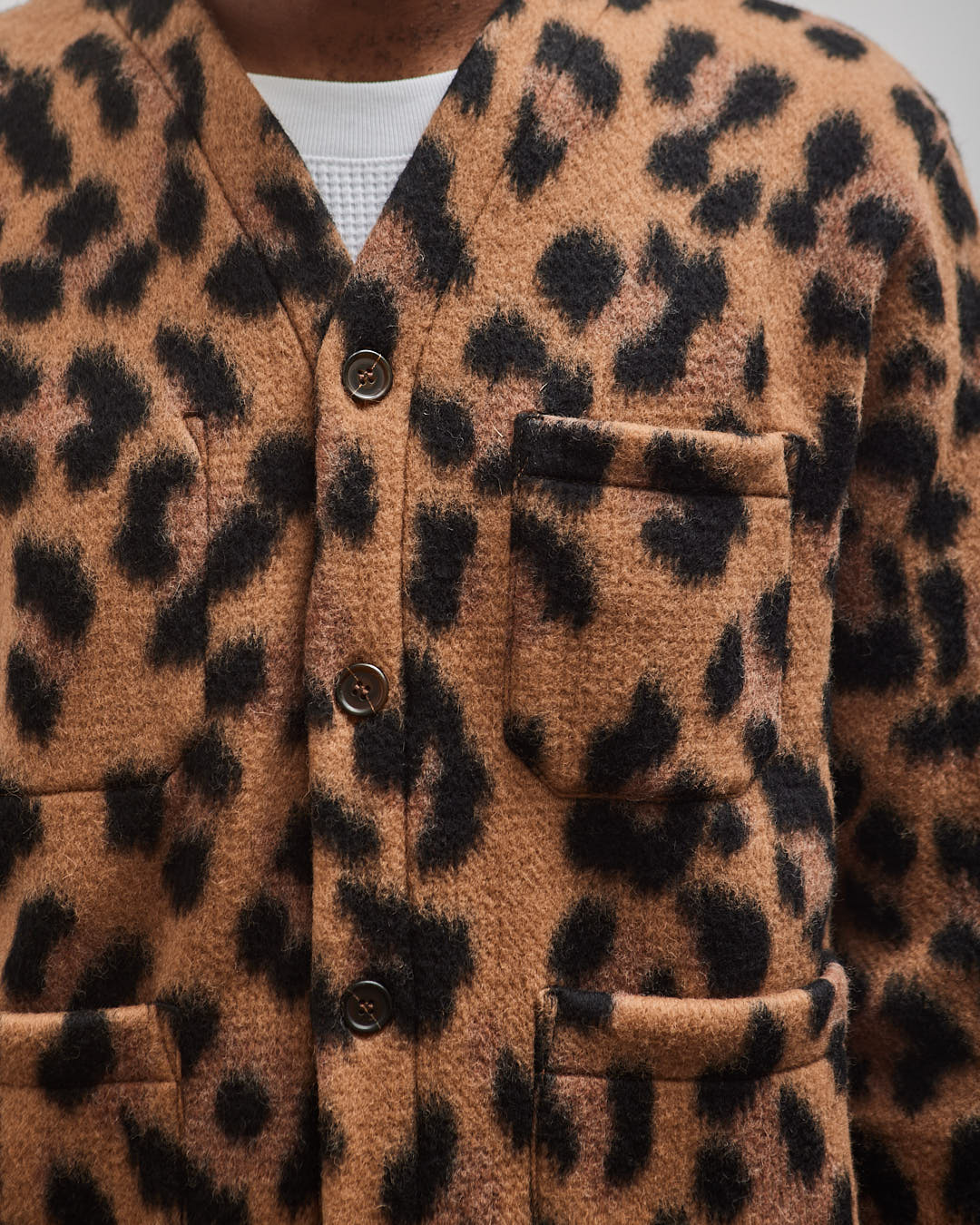 Universal Works Montenero Fleece Cardigan, Cumin – Glasswing