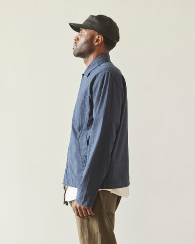 Universal Works Porto Jacket, Navy Seersucker