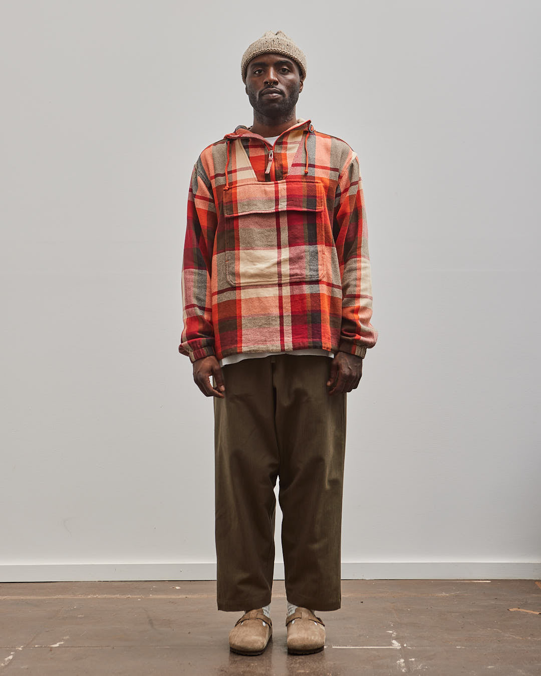 Universal Works Pullover Anorak, Red Check – Glasswing