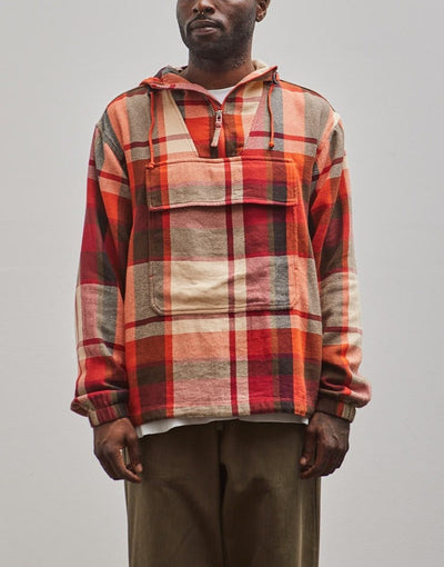 Universal Works Pullover Anorak, Red Check