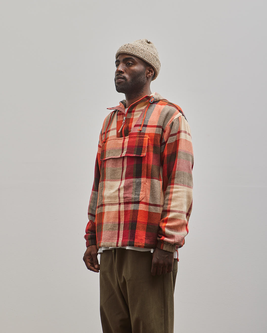 Universal Works Pullover Anorak, Red Check