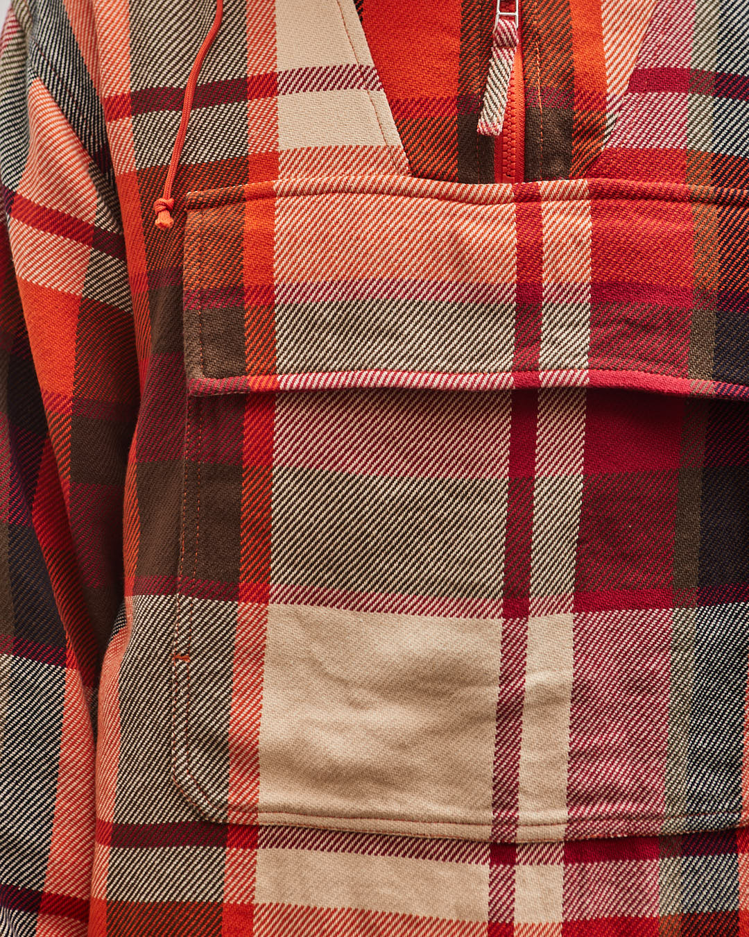 Universal Works Pullover Anorak, Red Check – Glasswing