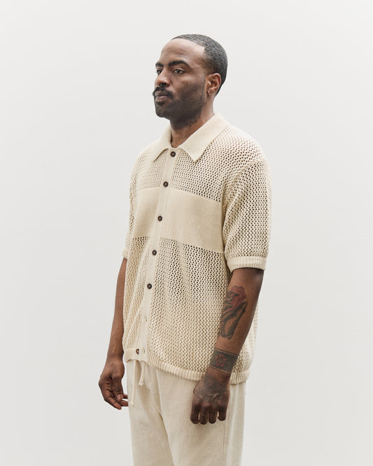 Universal Works S/S Knit Shirt, Ecru