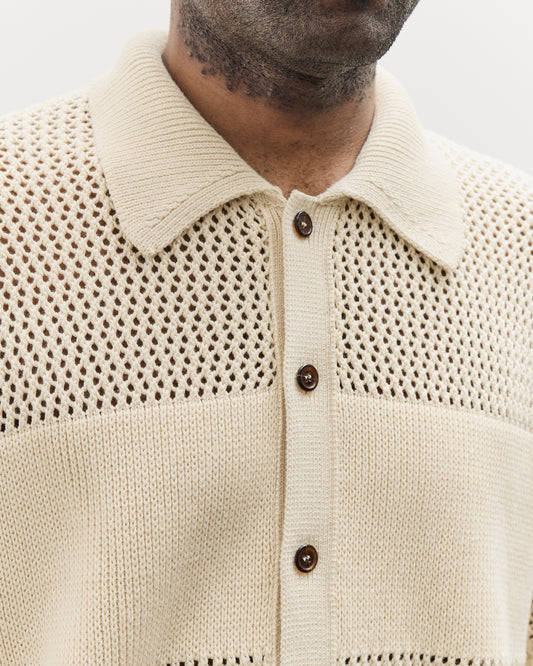 Universal Works S/S Knit Shirt, Ecru
