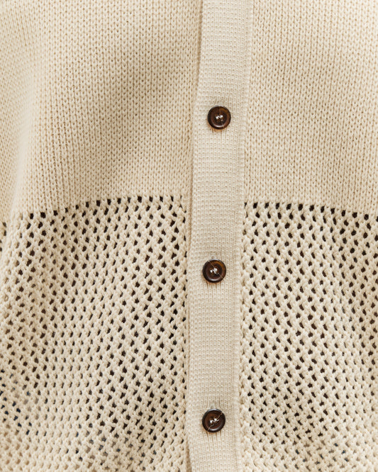Universal Works S/S Knit Shirt, Ecru