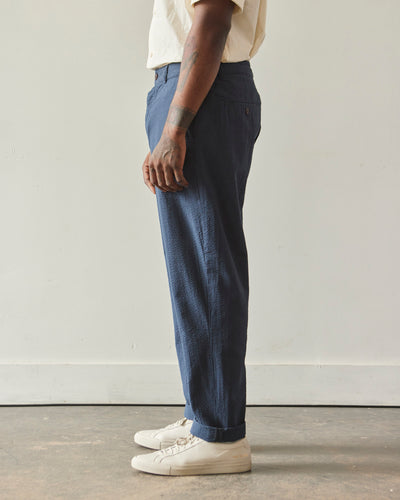 Universal Works Seersucker Military Chino, Navy