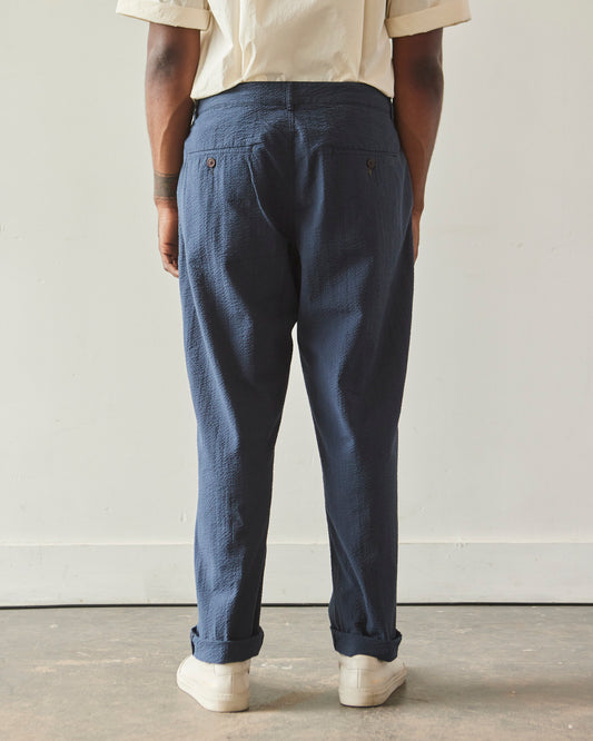 Universal Works Seersucker Military Chino, Navy