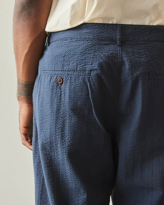 Universal Works Seersucker Military Chino, Navy