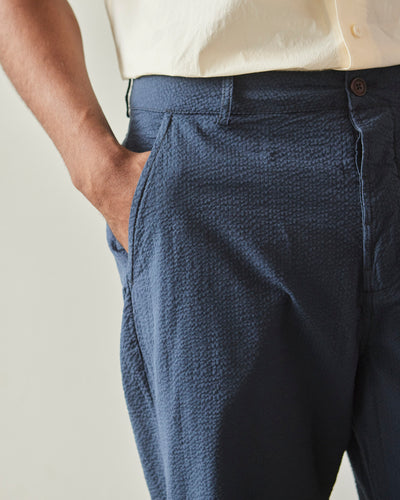 Universal Works Seersucker Military Chino, Navy