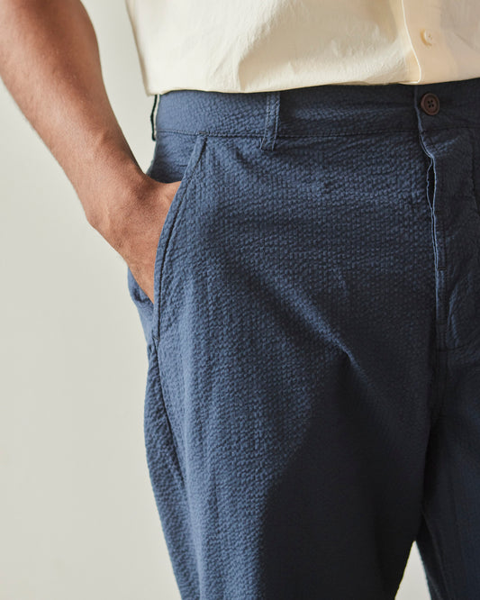 Universal Works Seersucker Military Chino, Navy