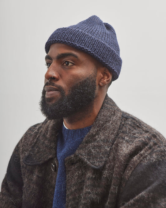 Universal Works Short Watch Cap, Navy – Glasswing