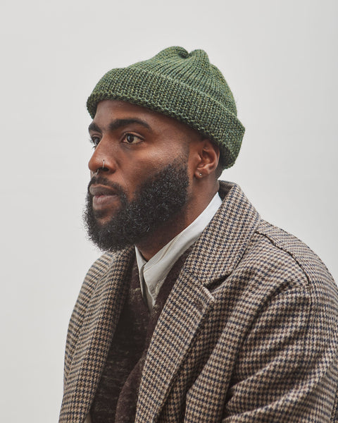 Universal Works Short Watch Cap, Olive – Glasswing