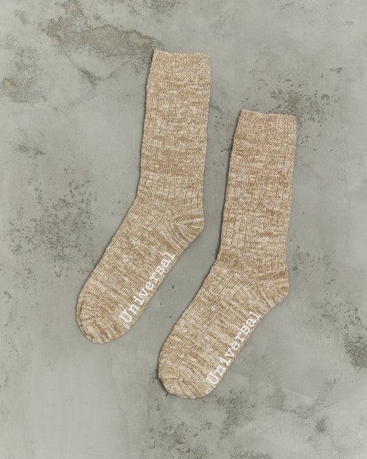 Universal Works Slub Sock, Dark Sand