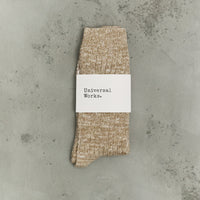 Universal Works Slub Sock, Dark Sand